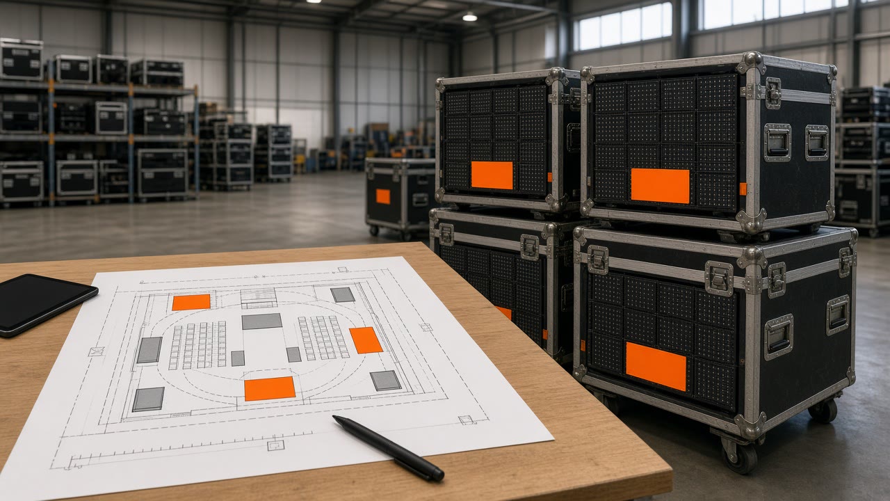 Etkinlik LED ekranı planlama ve flight case hazırlığı